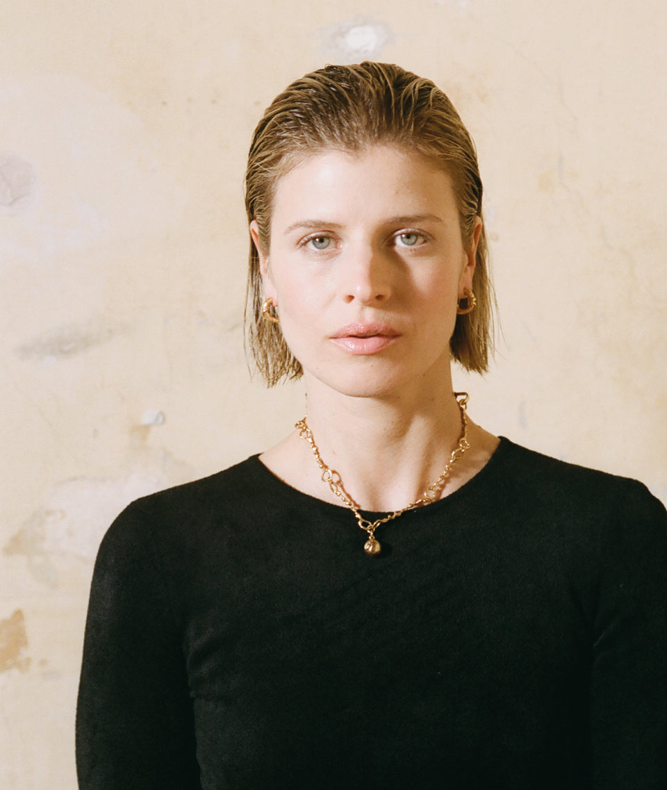Crescent Gold-Plated Bronze Twist Hoops, view 5 [fp-shared]