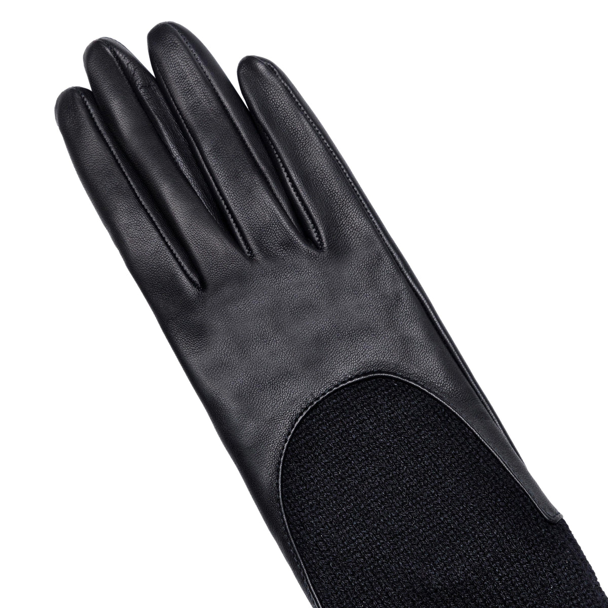 Contour Nappa Gloves with Cashmere Sleeve in Black, view 2