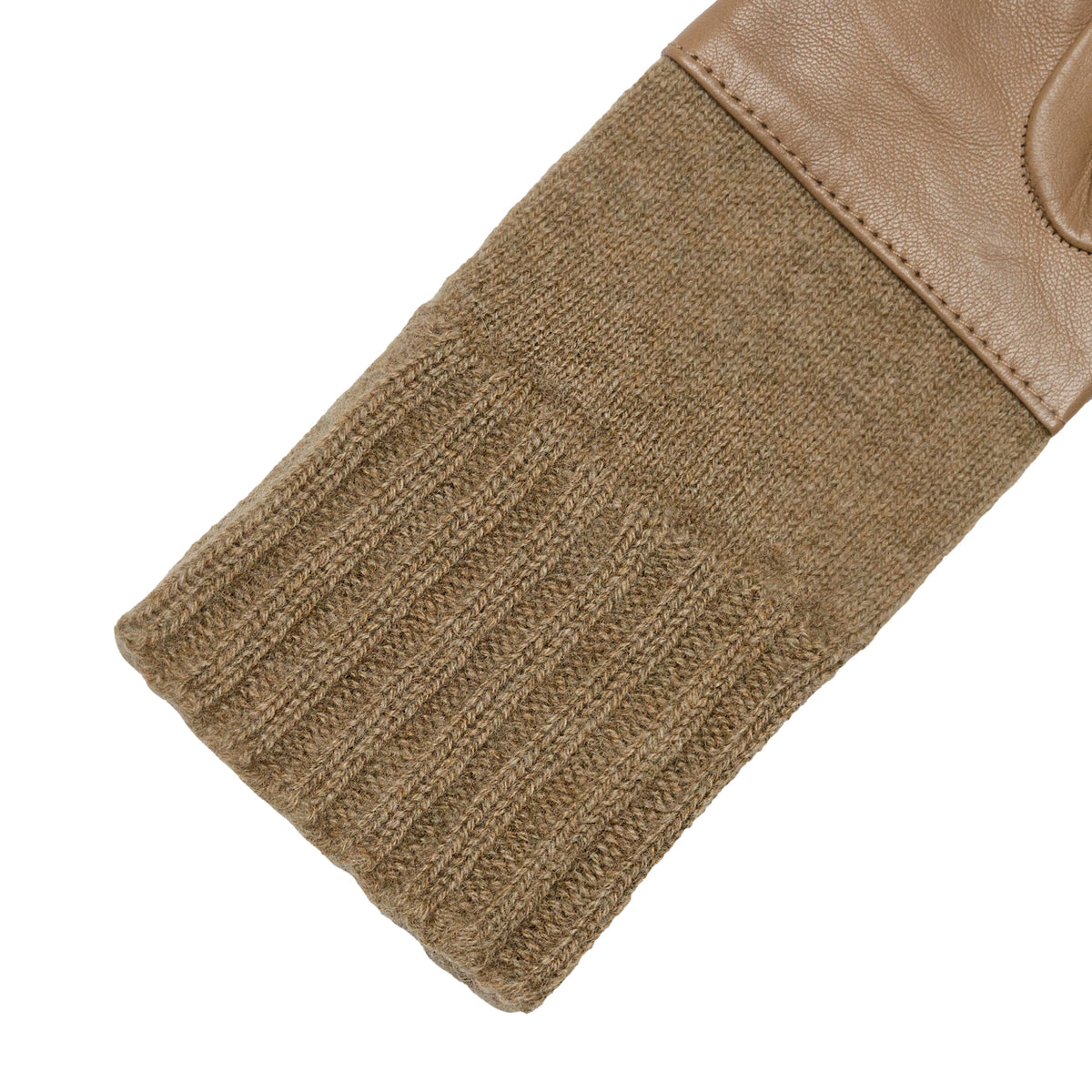 Contour Nappa Gloves with Cashmere Sleeve in Taupe, view 3