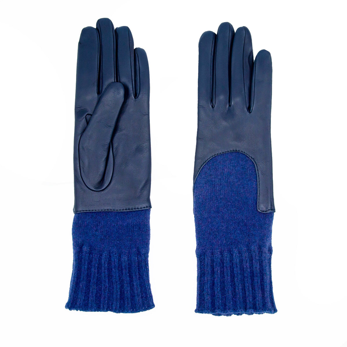 Contour Nappa Gloves with Cashmere Sleeve in Navy, primary view