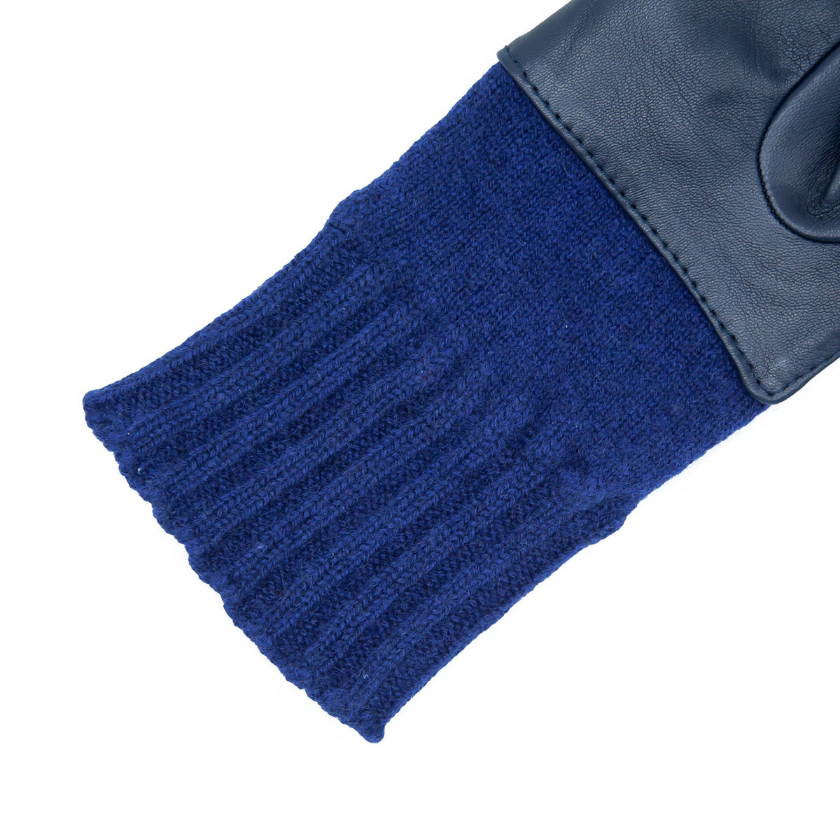 Contour Nappa Gloves with Cashmere Sleeve in Navy, view 3