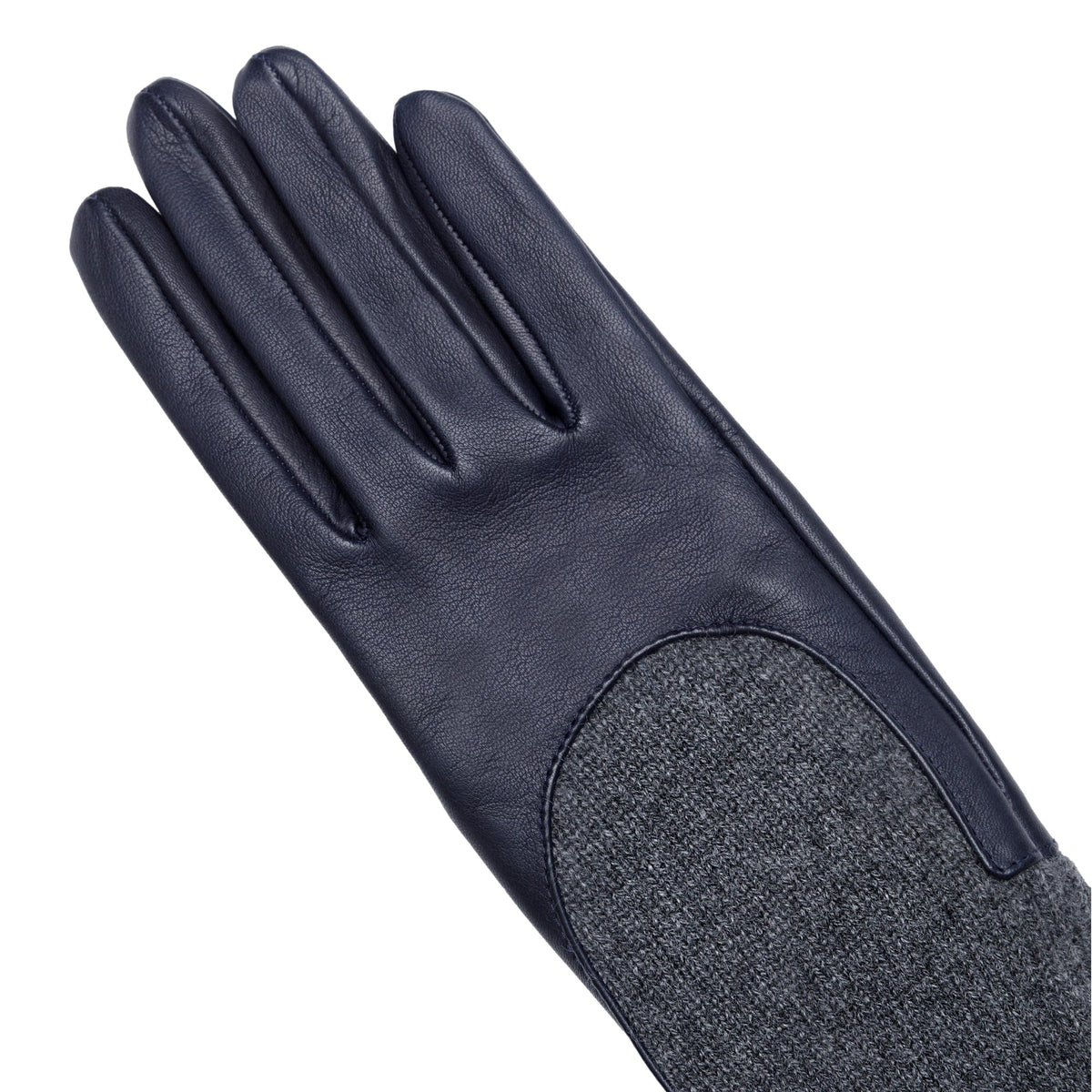 Contour Nappa Gloves with Cashmere Sleeve in Navy, view 5