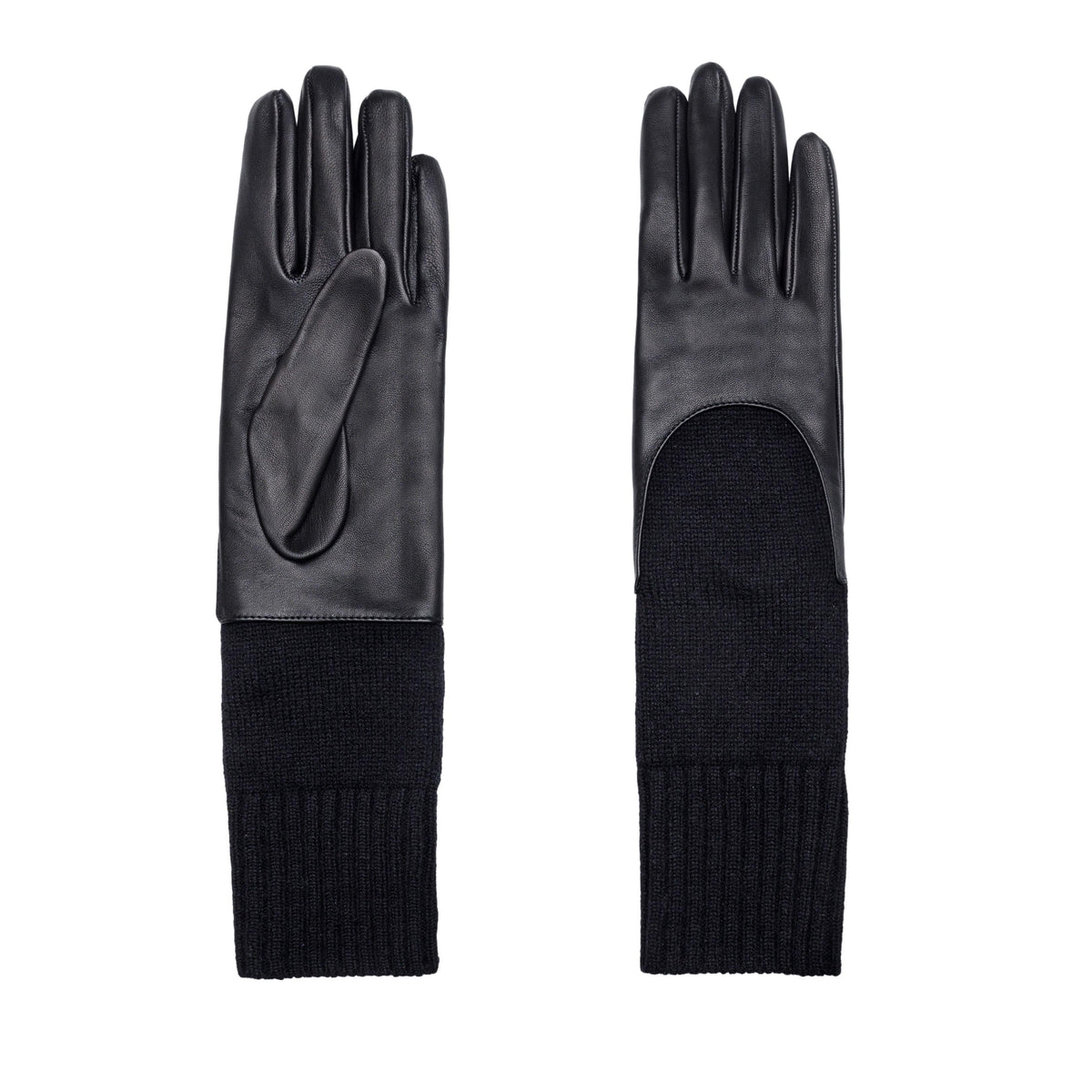Contour Nappa Gloves with Cashmere Sleeve in Black, primary view