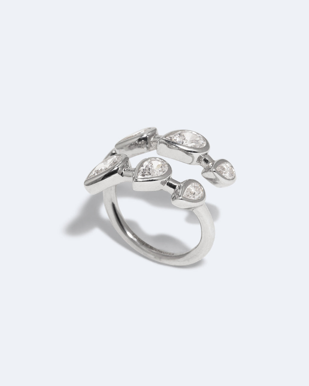 Orbit Open Zirconia Ring in Silver, view 2