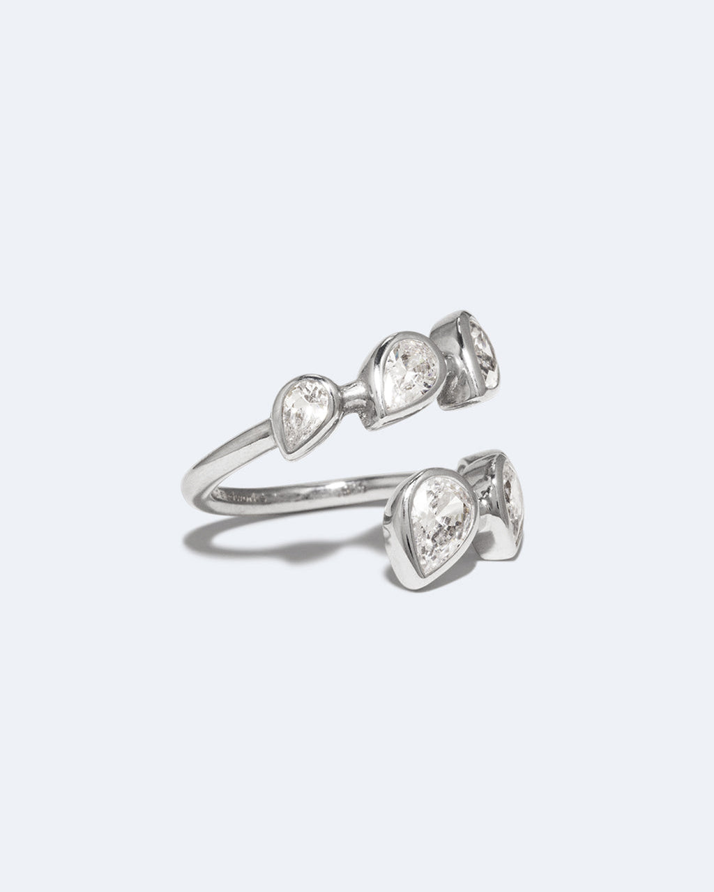 Orbit Open Zirconia Ring in Silver, view 3