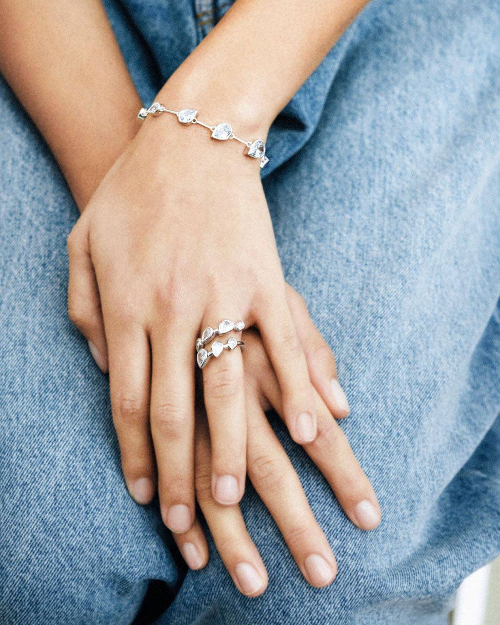 Orbit Open Zirconia Ring in Silver, view 4
