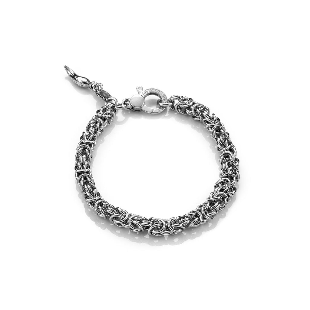 Crescent Byzantine Chain Bracelet in Silver, primary view