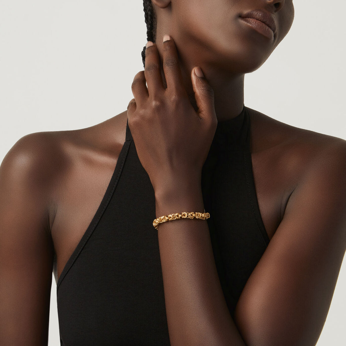 Crescent Byzantine Chain Bracelet in Gold-plated silver, view 2