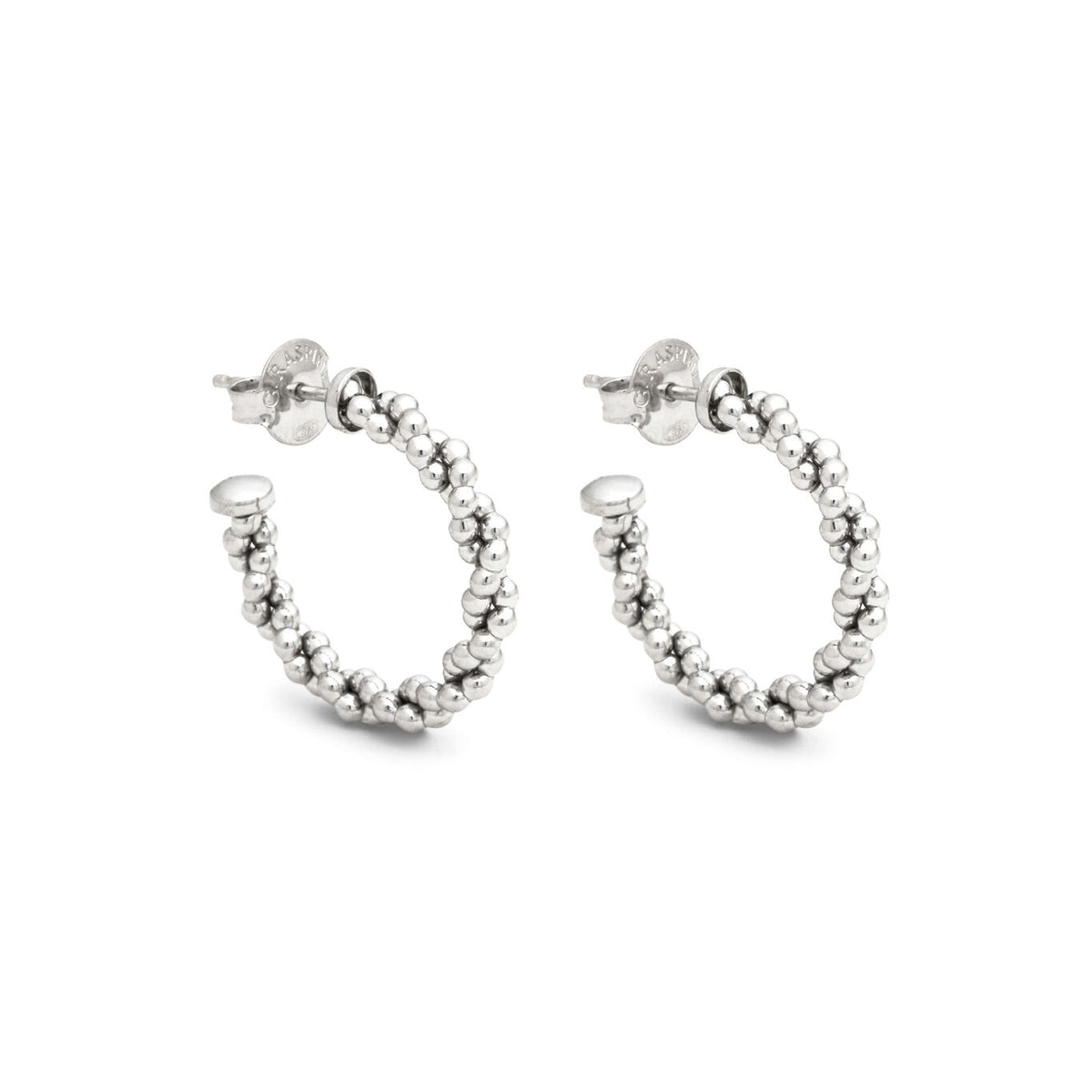 Crescent Wheat-Chain Hoop Earrings in Silver, primary view