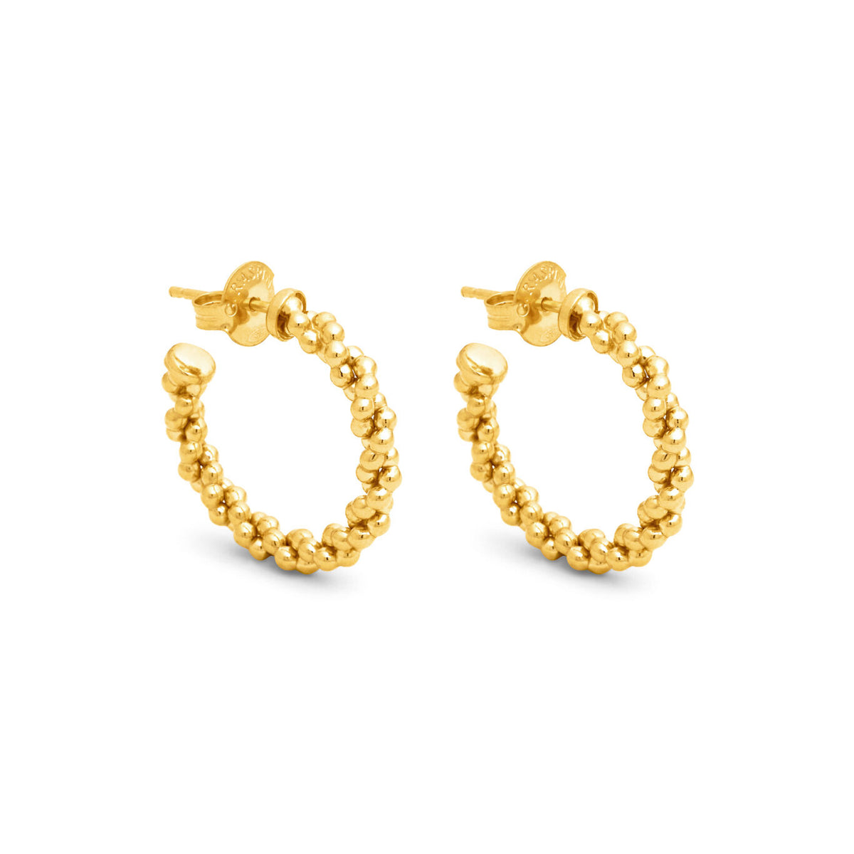 Crescent Wheat-Chain Hoop Earrings in Gold-plated silver, primary view