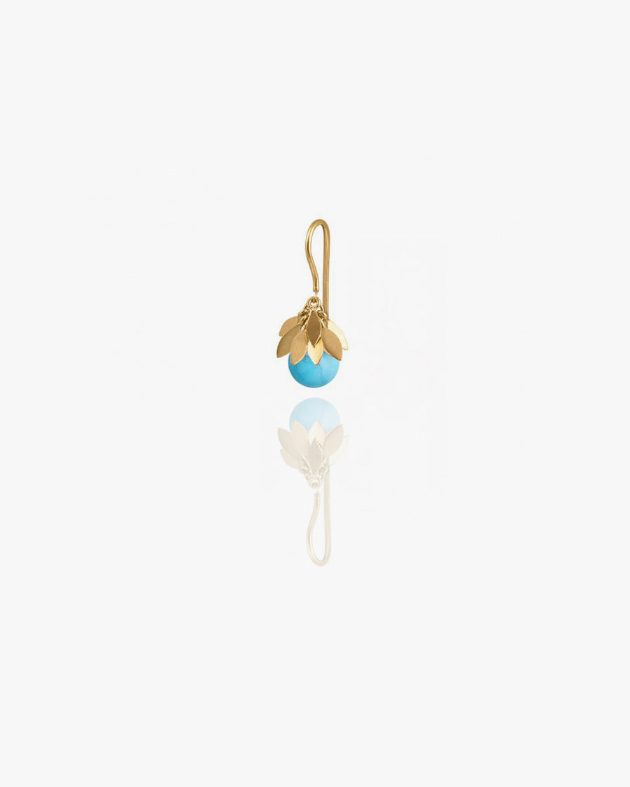Crest Gold Leaf Gemstone Earring