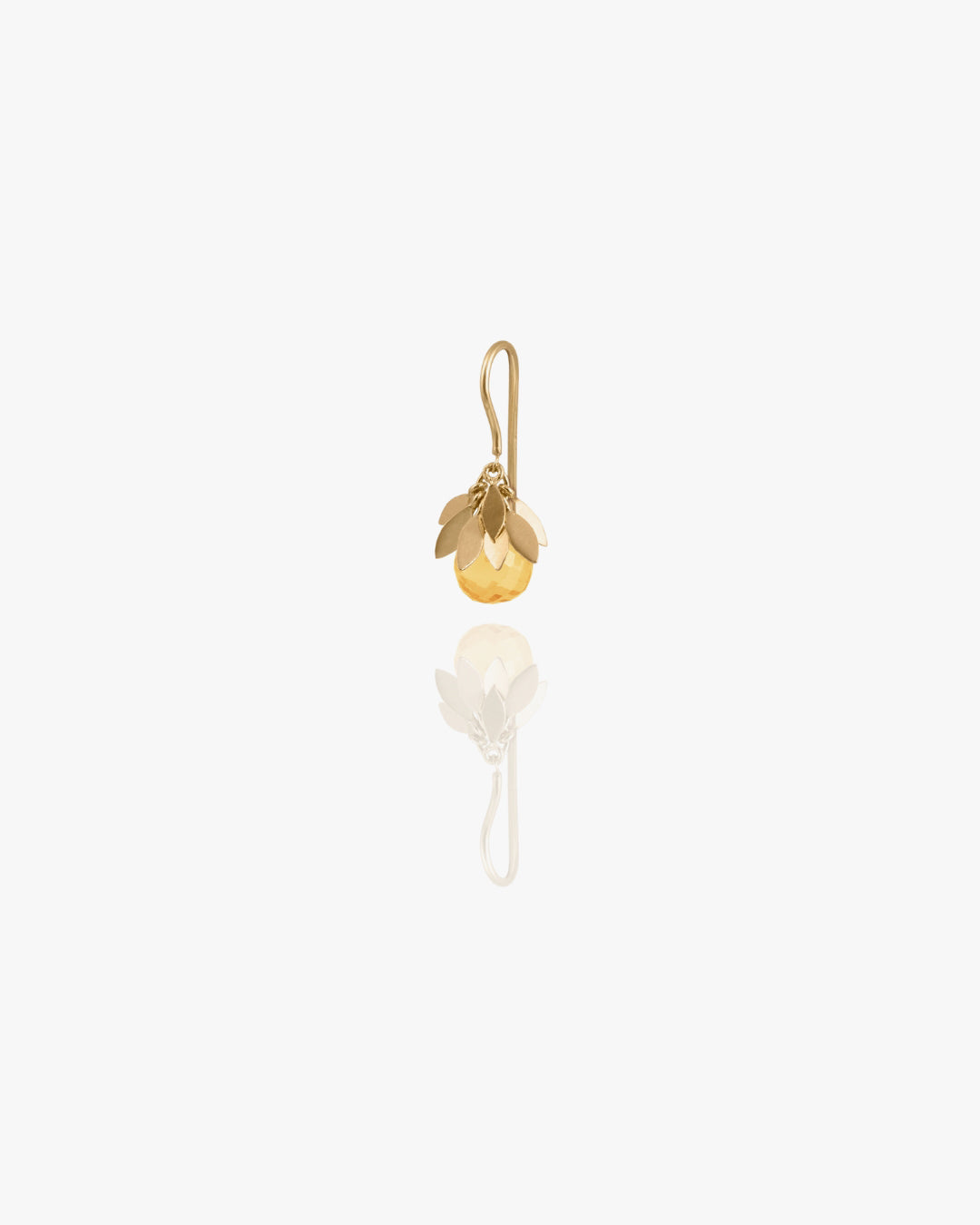 Crest Gold Leaf Gemstone Earring in Citrine Quartz, primary view
