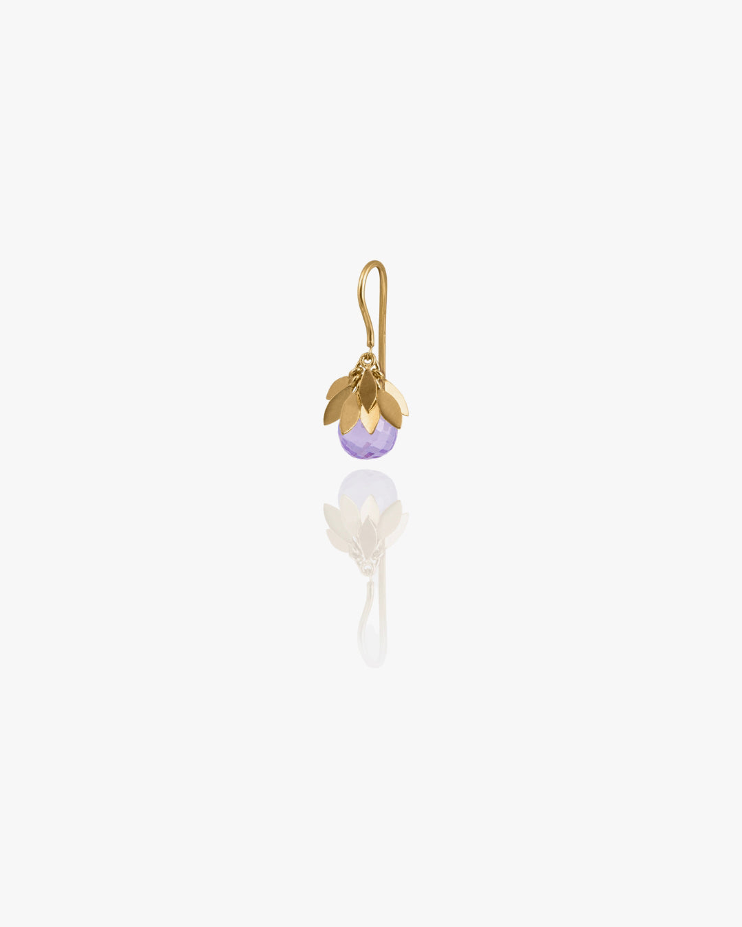Crest Gold Leaf Gemstone Earring in Lavender Amethyst, primary view