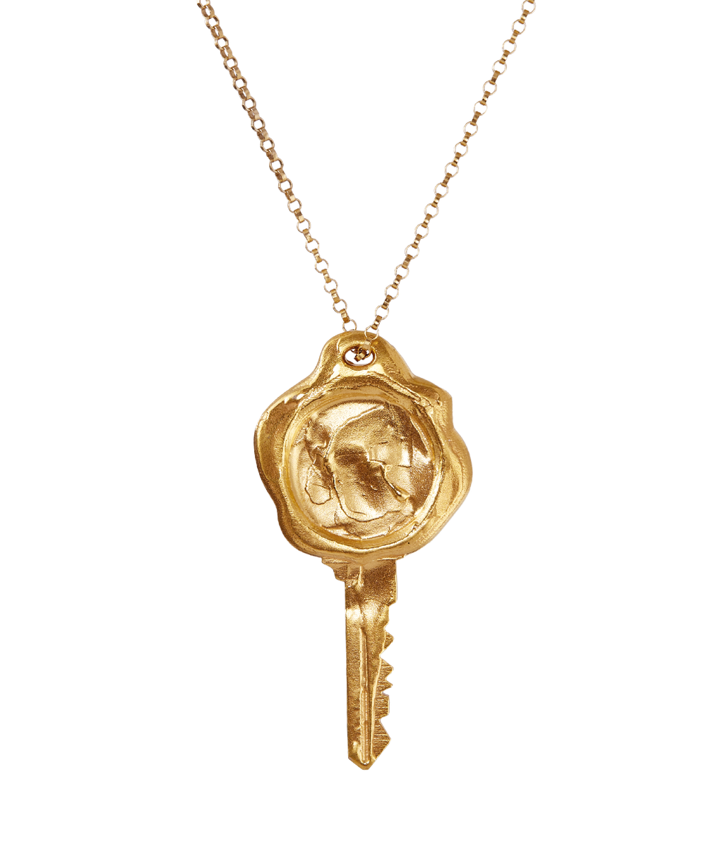 Crest Gold-Plated Bronze Key Necklace, primary view