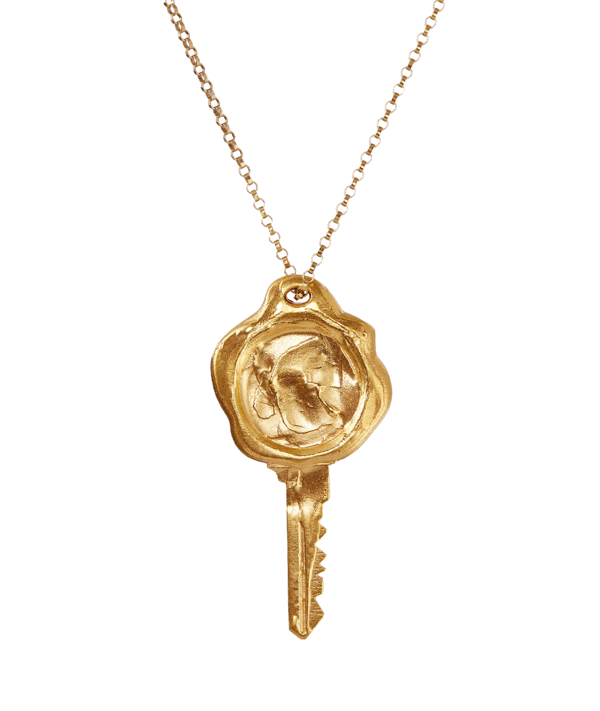 Crest Gold-Plated Bronze Key Necklace, primary view