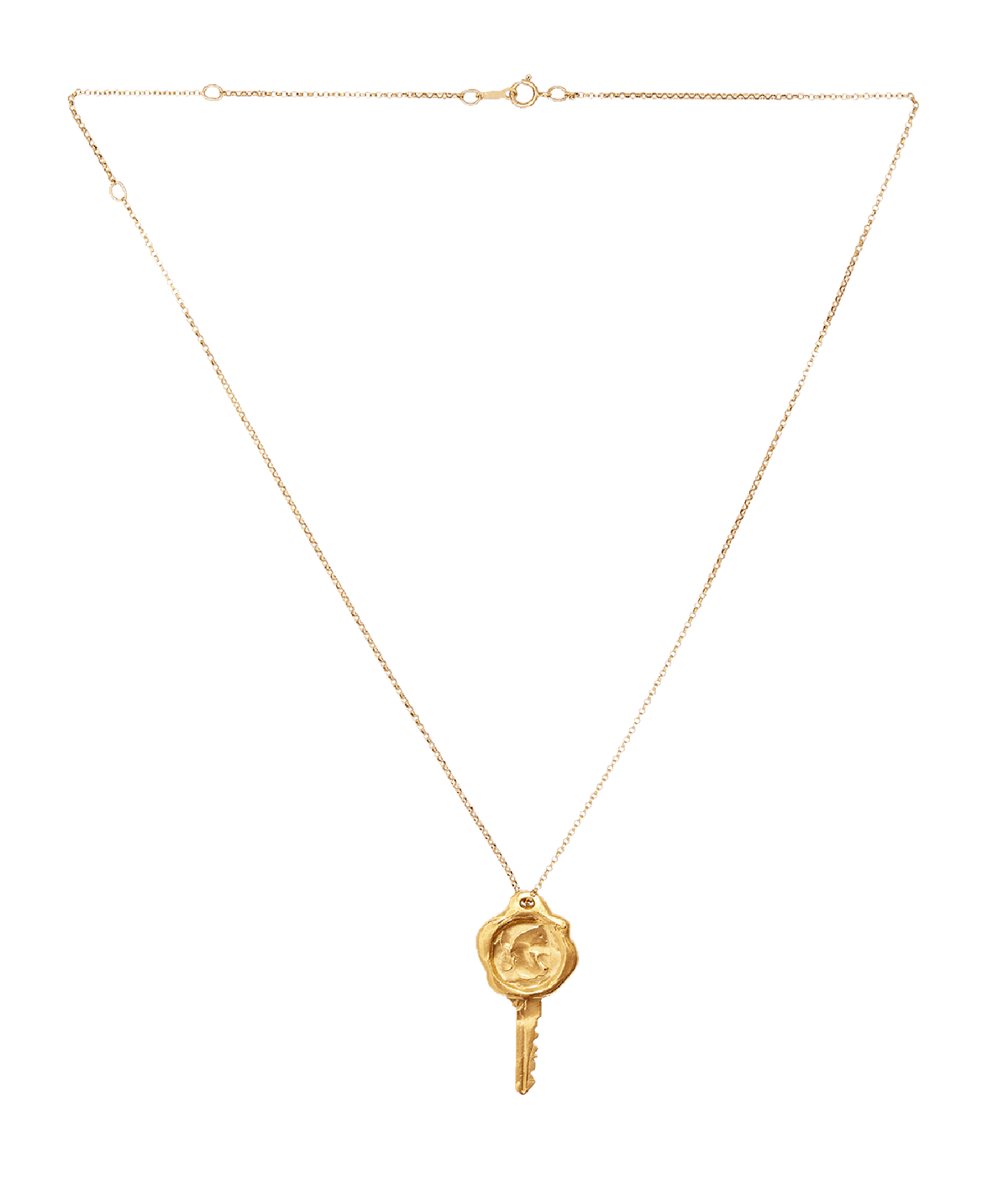 Crest Gold-Plated Bronze Key Necklace, view 3 [fp-shared]