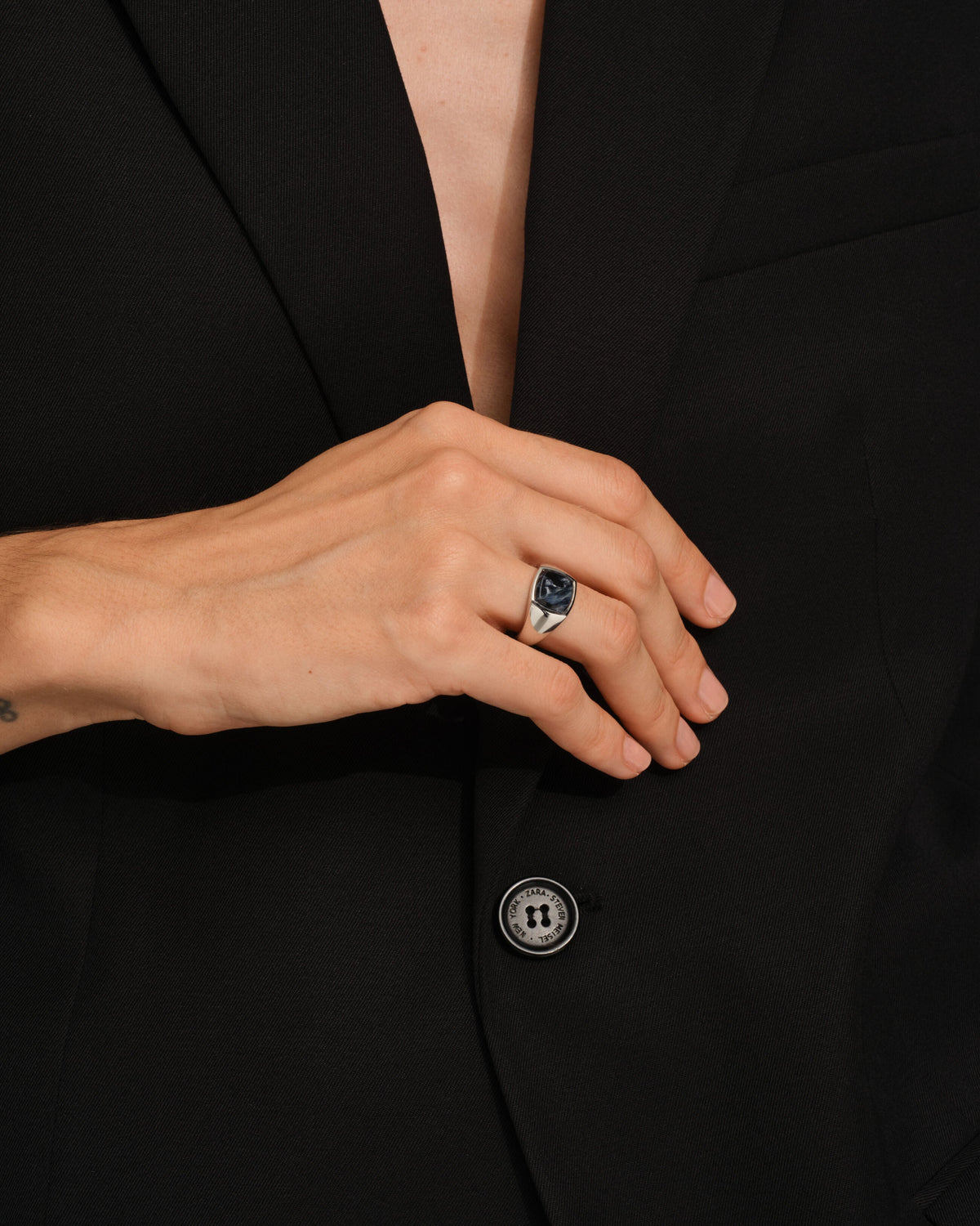 Crest Silver and Pietersite Signet Ring, view 2 [fp-shared]
