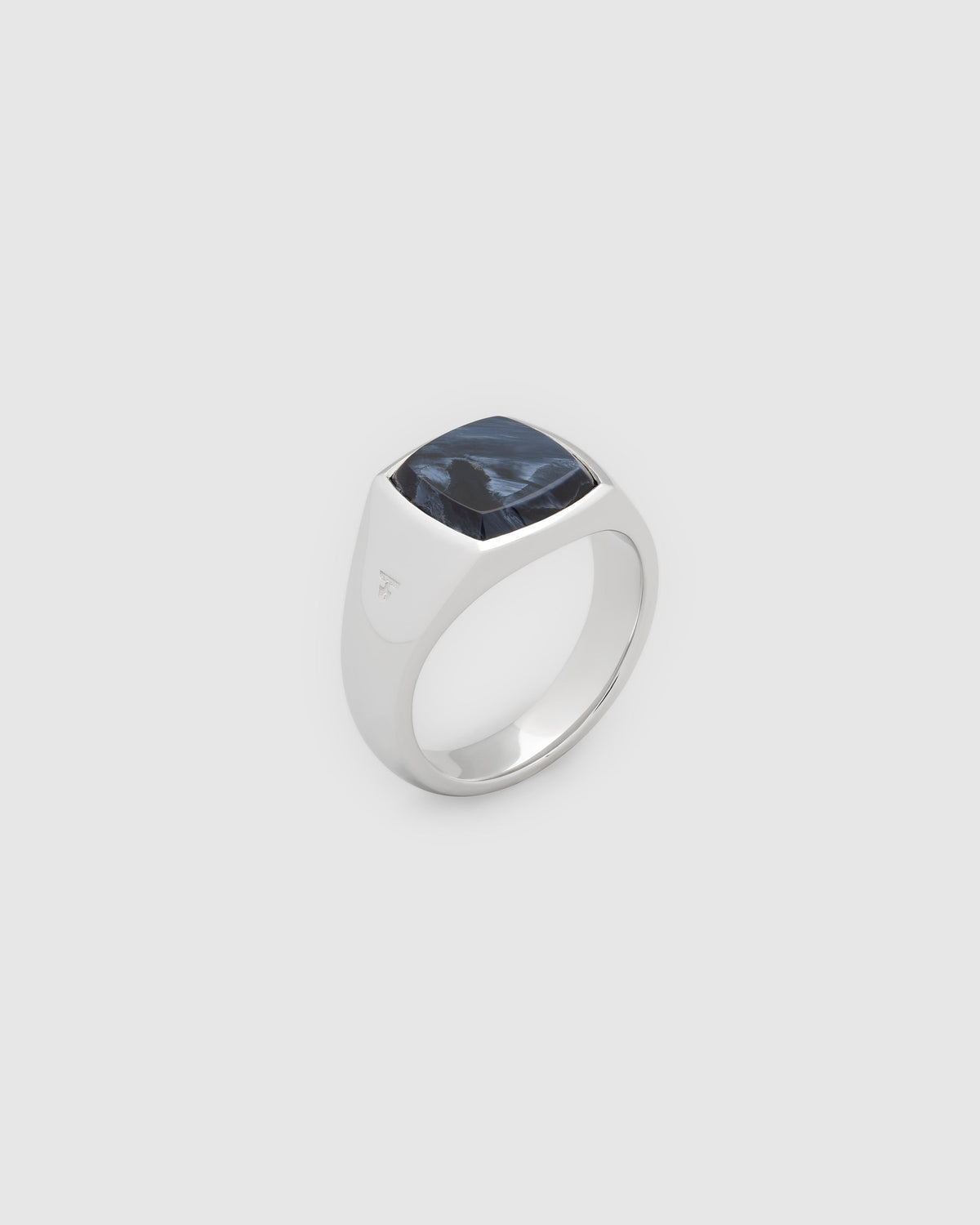 Crest Silver and Pietersite Signet Ring, view 4