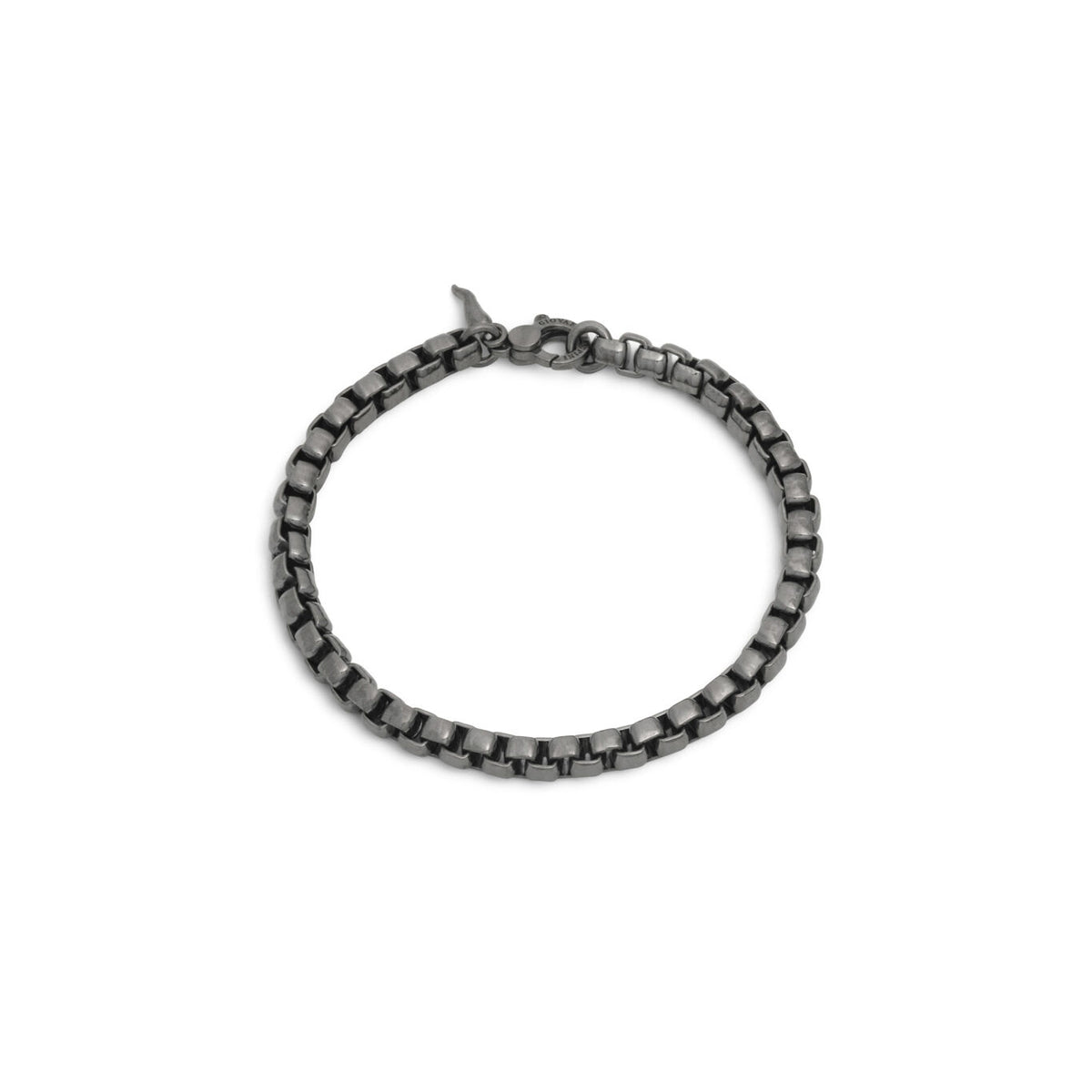 Crest Venetian Box-Chain Bracelet in Black rhodium-plated silver, primary view