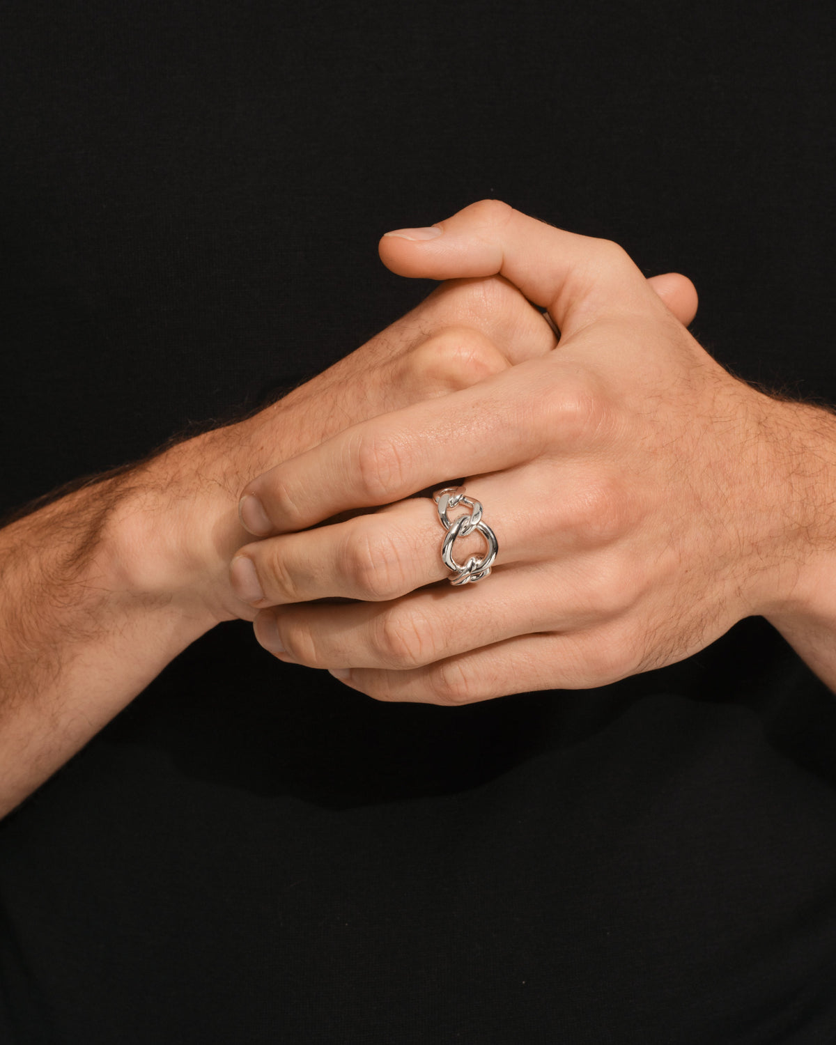 Trace Sculptural Open-Link Silver Ring, view 2 [fp-shared]