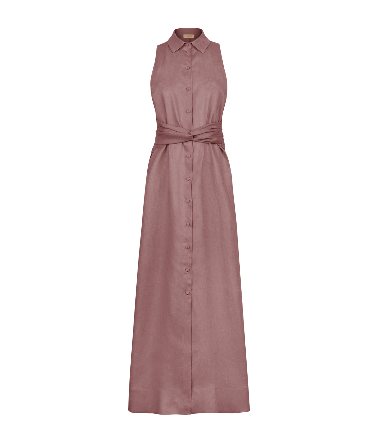 Poise Crossover Linen Dress in Rosé dark, view 5