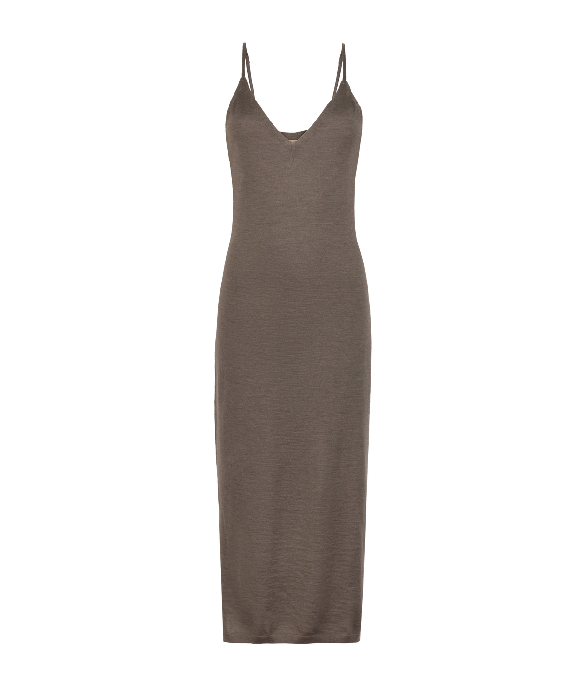 Drift Cashmere Slip Dress in Tortora Melange, view 5