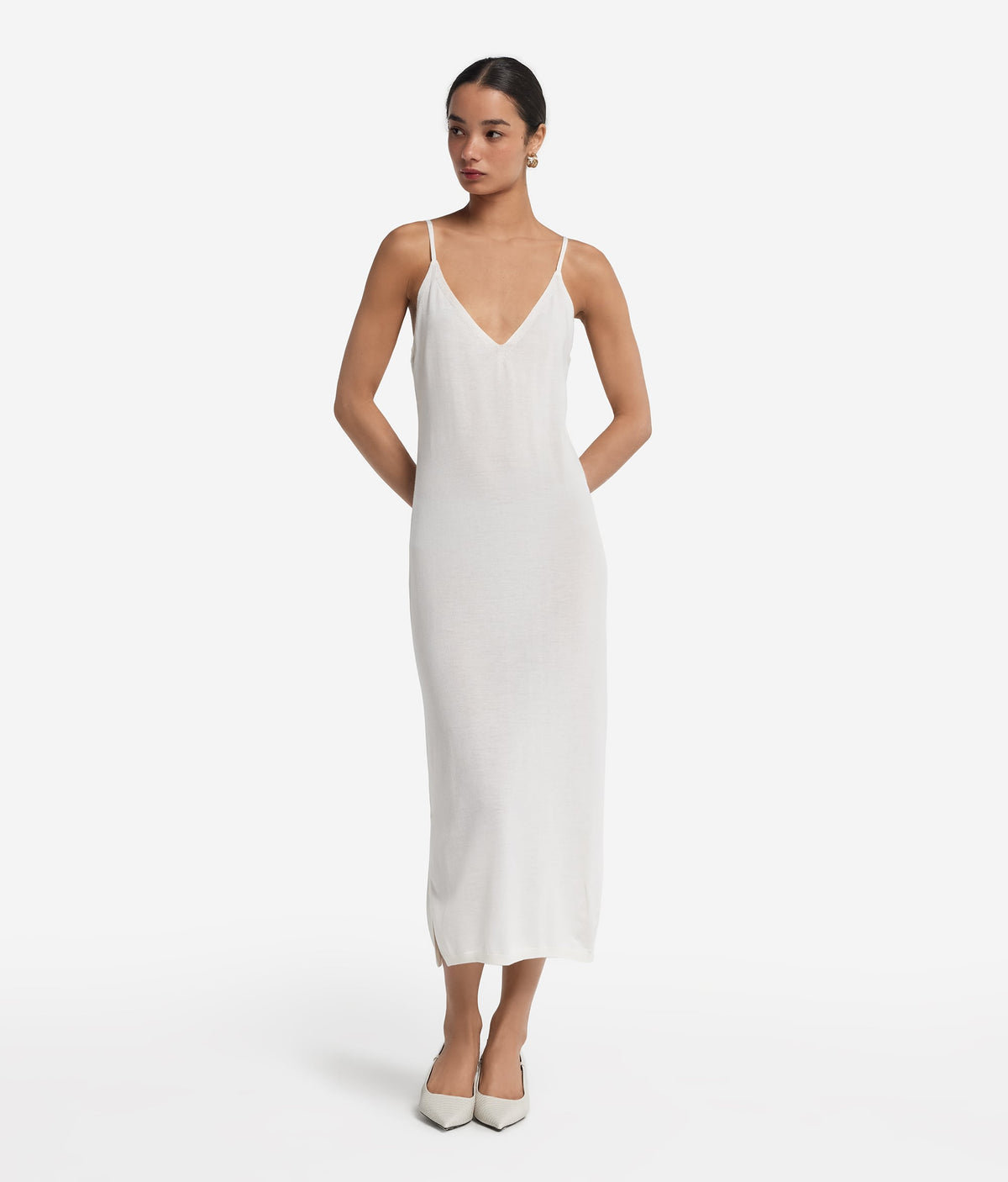 Drift Cashmere Slip Dress in Bow, view 2