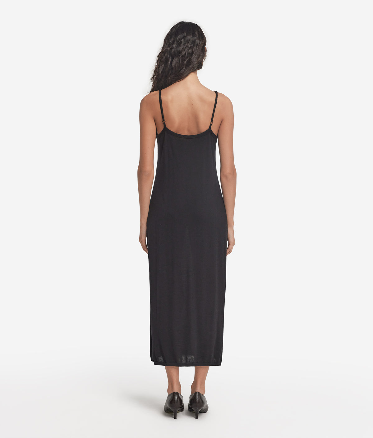 Drift Cashmere Slip Dress in Black, view 3