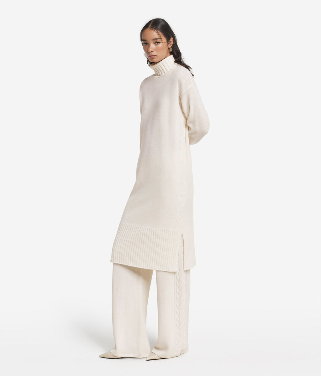 Column Cashmere Cable-Knit Dress in Bow, primary view