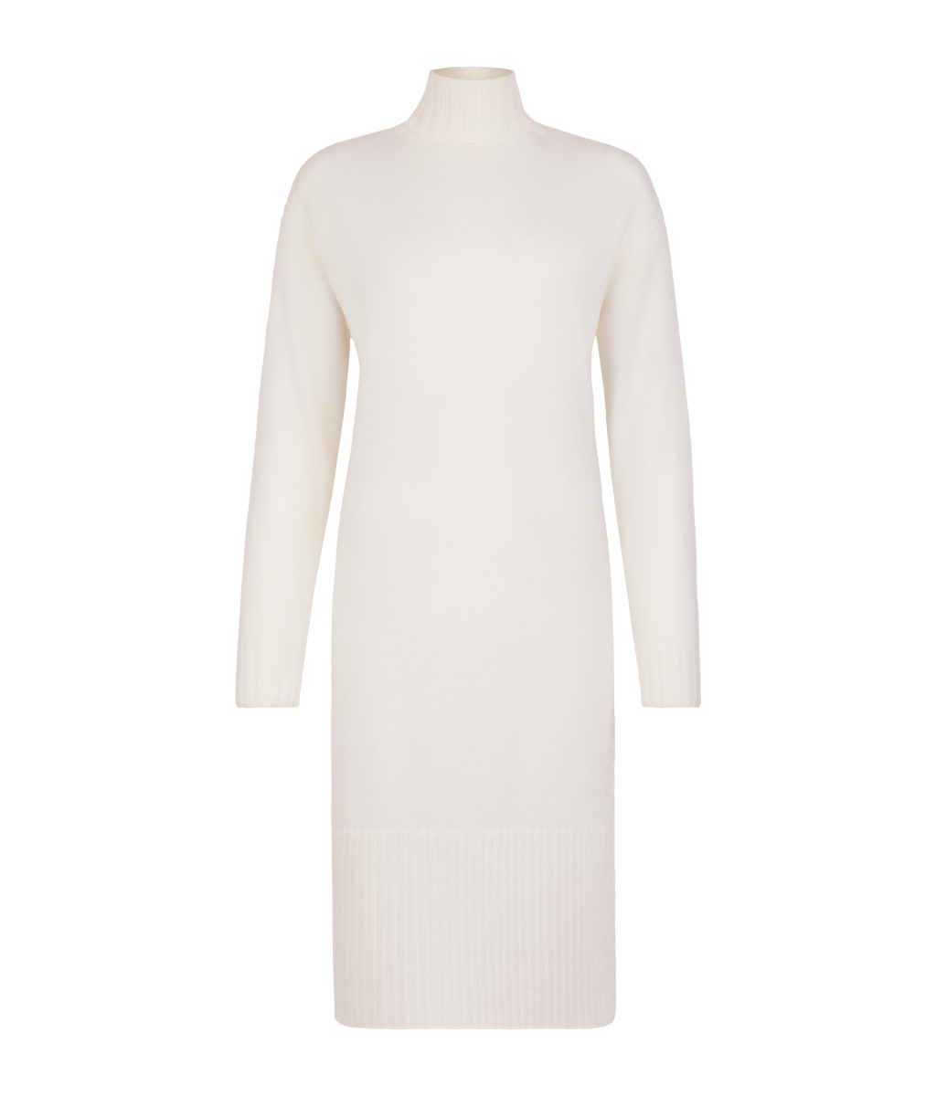 Column Cashmere Cable-Knit Dress in Bow, view 5
