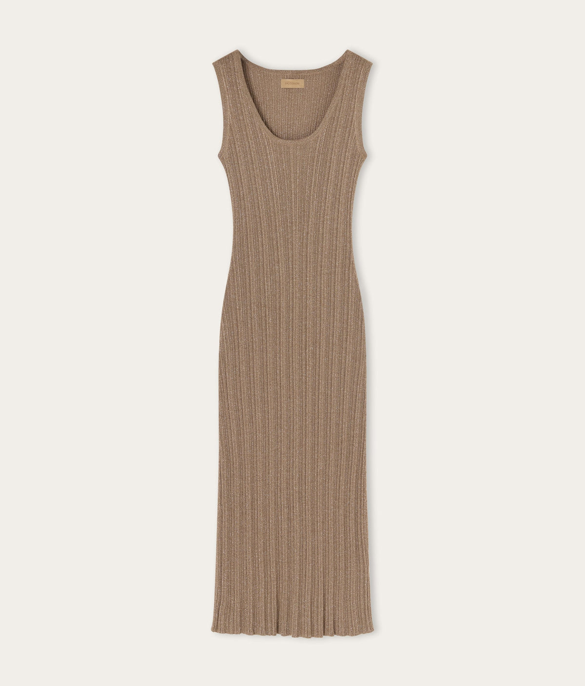 Contour Lamé Cashmere Ribbed Midi Dress in GRANO LAME', view 7