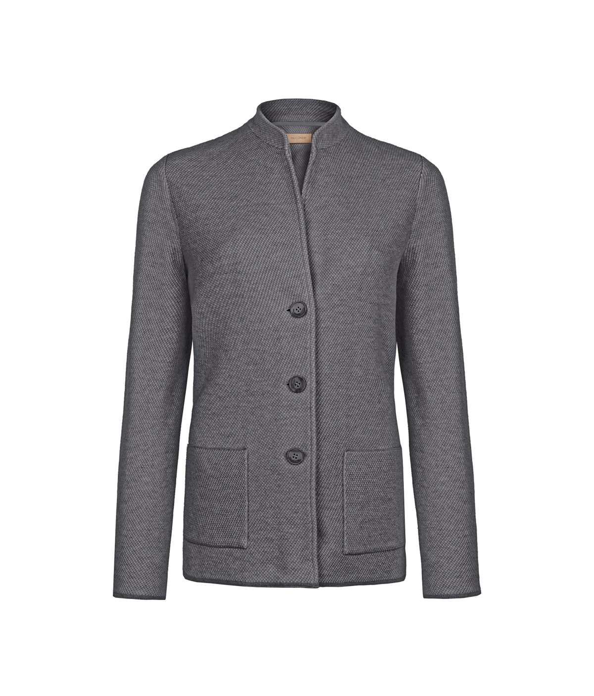 Drift Two-Tone Wool and Cashmere Knit Jacket in Gray Heather, view 5