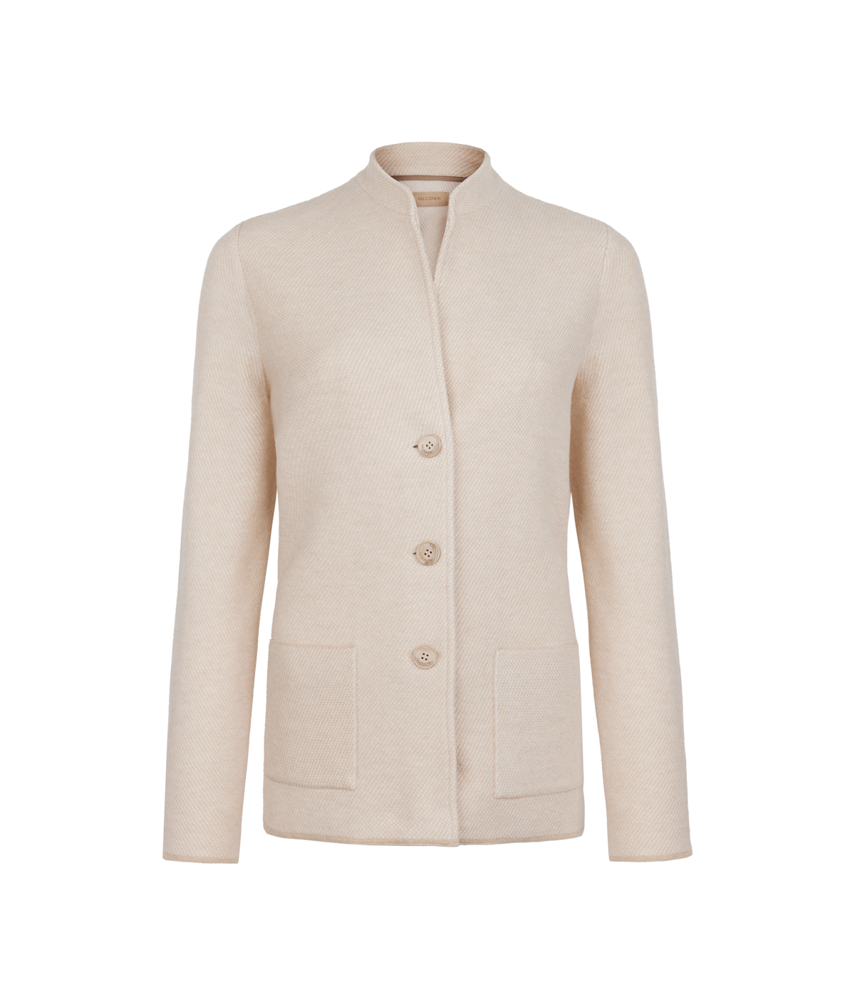 Drift Two-Tone Wool and Cashmere Knit Jacket in MELANGE ROPE, view 5