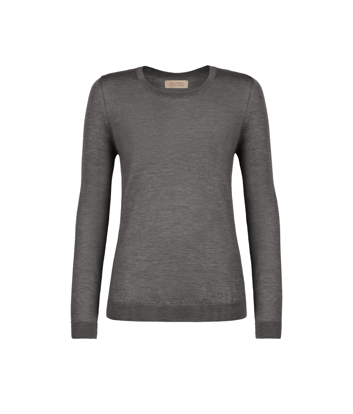 Column Cashmere Crewneck Sweater in Dark Grey Melange, view 5