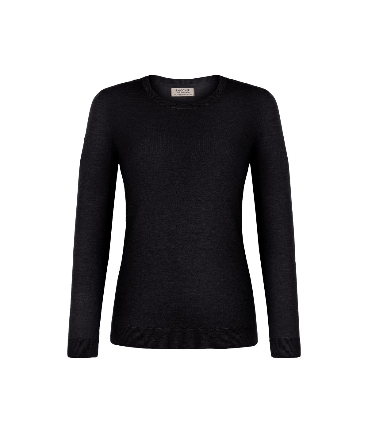 Column Cashmere Crewneck Sweater in Black, view 5