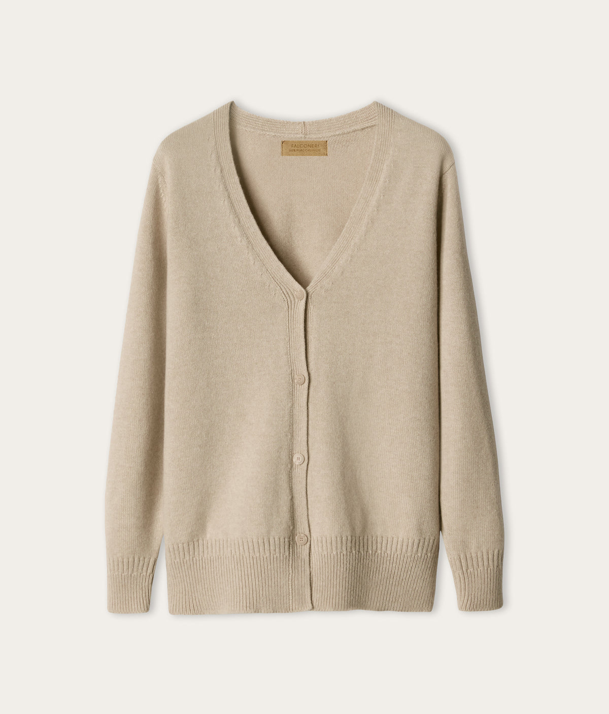 Form Varied-Rib Cashmere Cardigan with Slits in MELANGE ROPE, view 6
