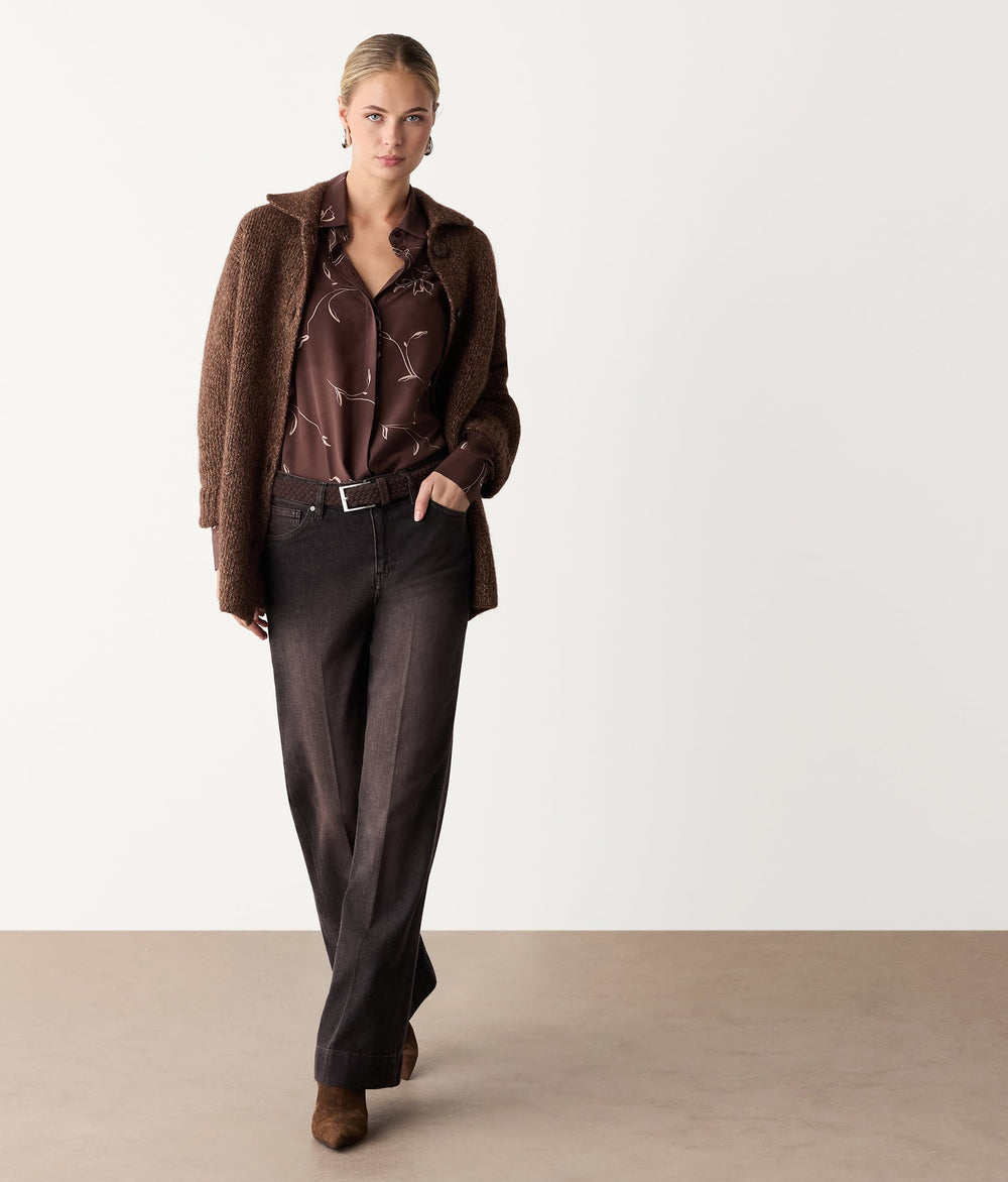 Drift Printed Silk Collared Shirt in FLOREAL WOOD, primary view [fp-color:floreal-wood]