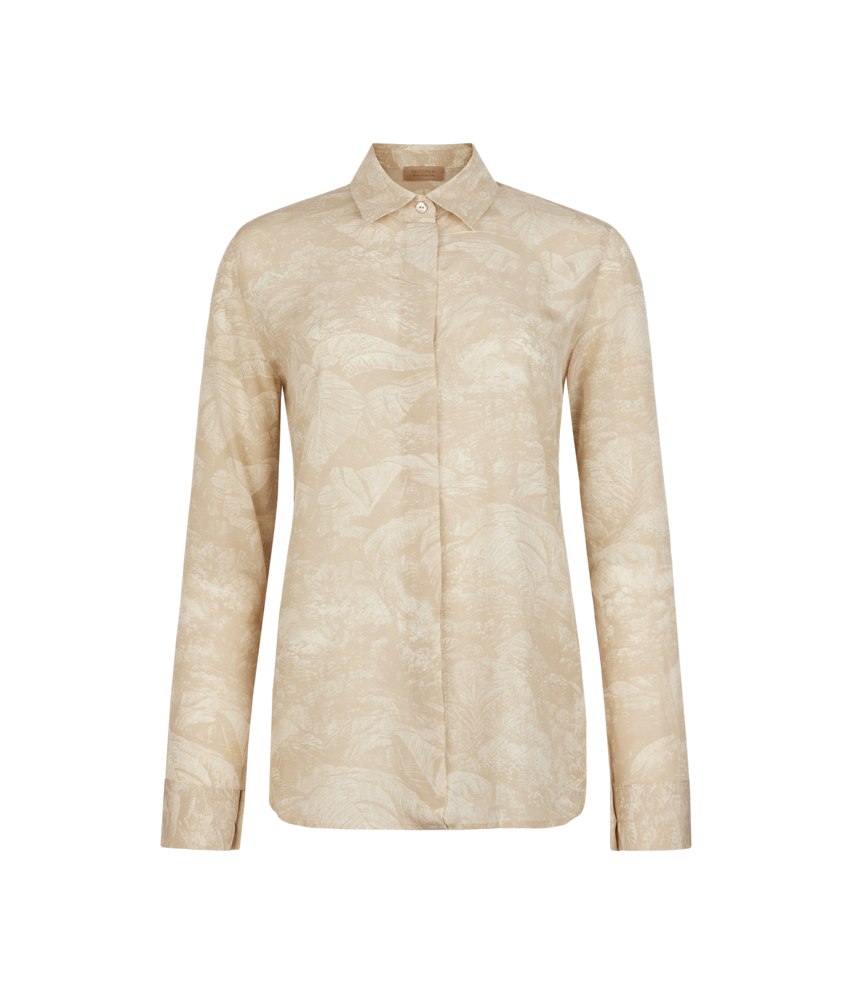 Drift Printed Silk Collared Shirt in Cord jacquard, view 5