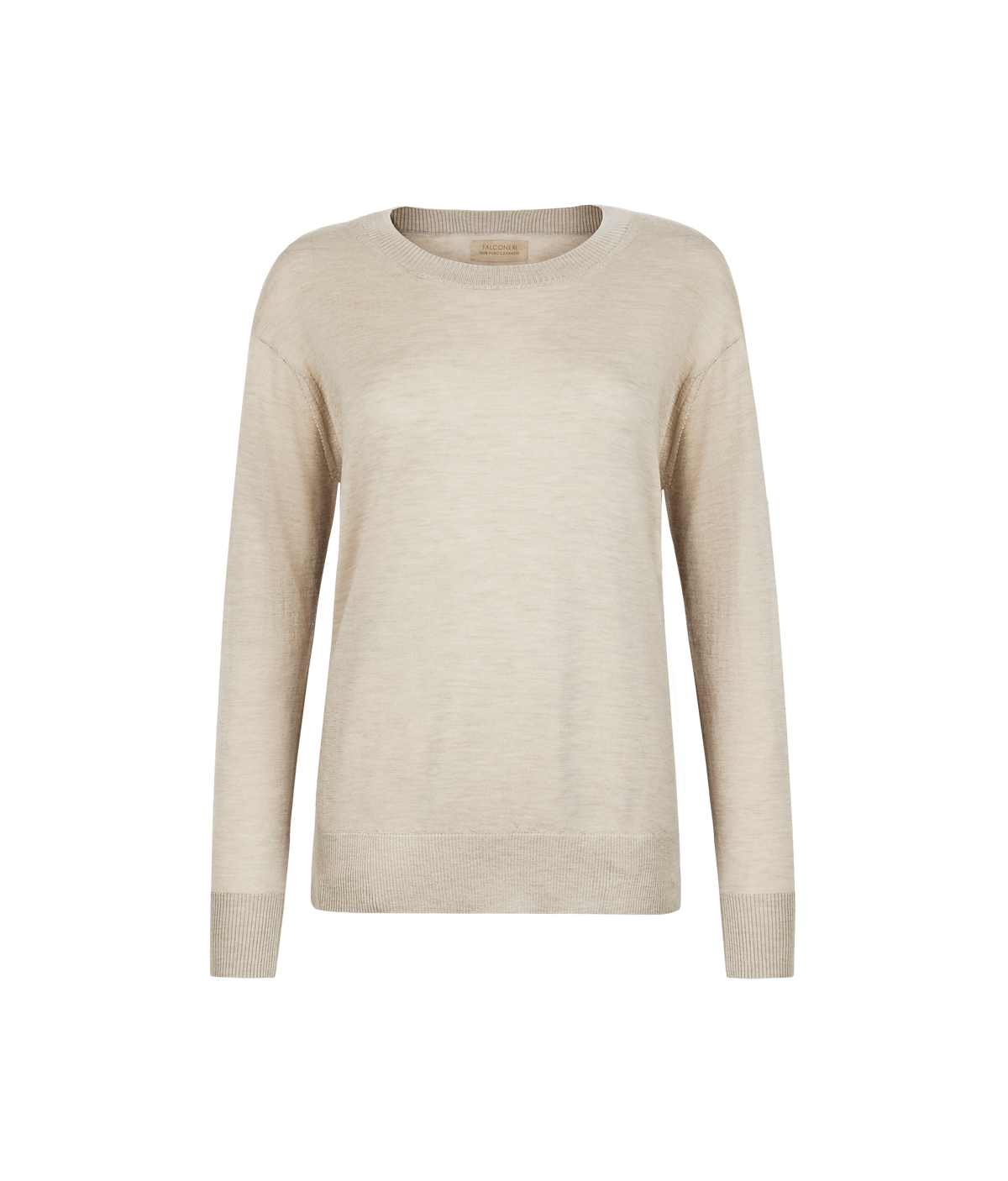 Frame Cashmere Crewneck Sweater with Slits in Stone, view 5