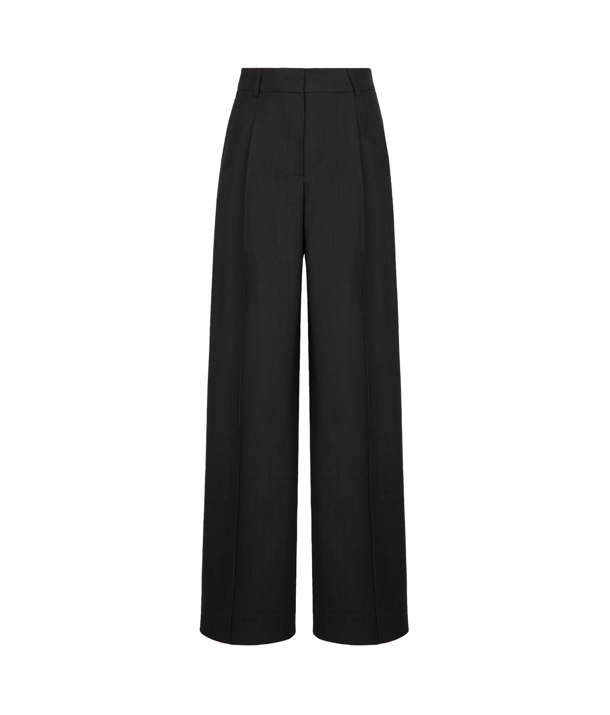 Fold Wool Wide-Leg Pleated Pants in Dark Chocolate Melange, view 5