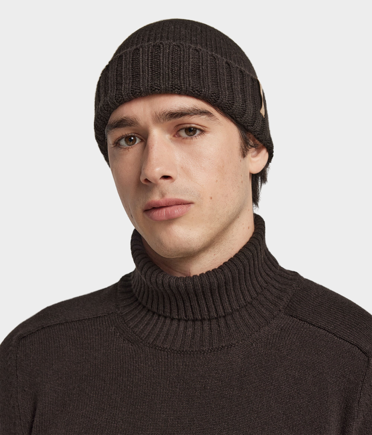 Ultrasoft Cashmere Cap in Dark Chocolate Melange, view 3