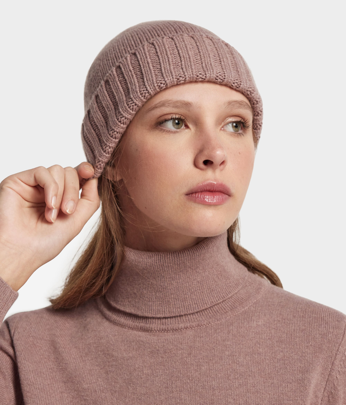 Ultrasoft Cashmere Cap in DUSTY ROSE MELANGE, primary view