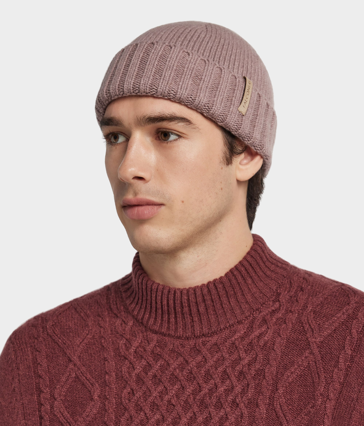 Ultrasoft Cashmere Cap in DUSTY ROSE MELANGE, view 3
