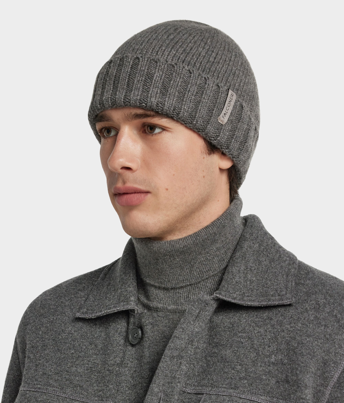 Ultrasoft Cashmere Cap in Dark Grey Melange, view 3
