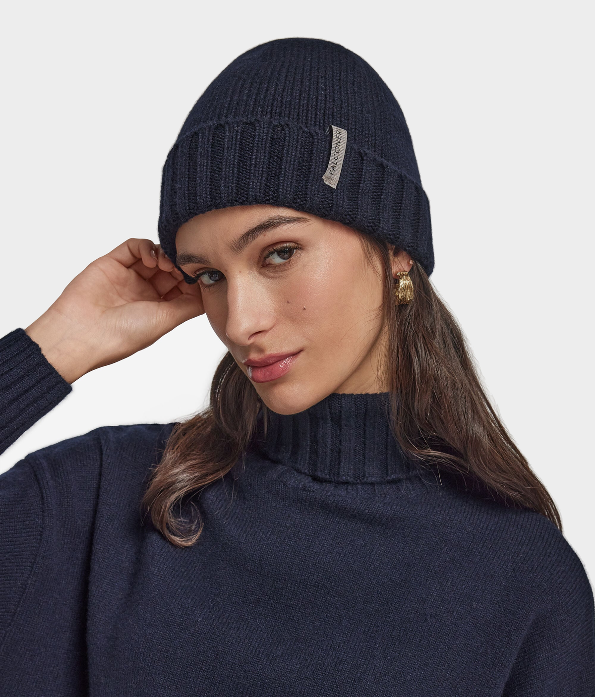 Ultrasoft Cashmere Cap in Navy Blue, primary view