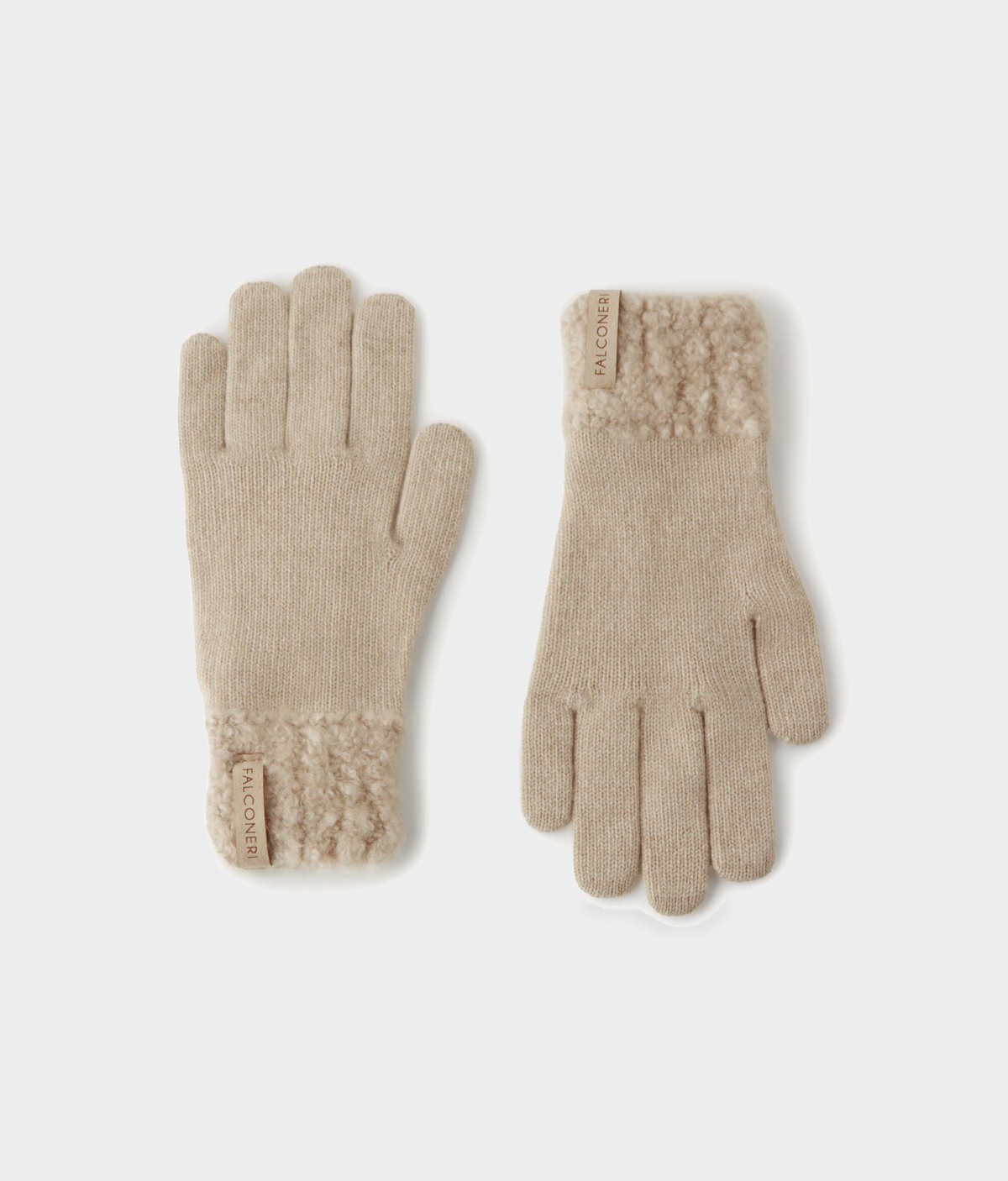 Ultrasoft Cashmere and Bouclé Gloves in MELANGE ROPE, view 2
