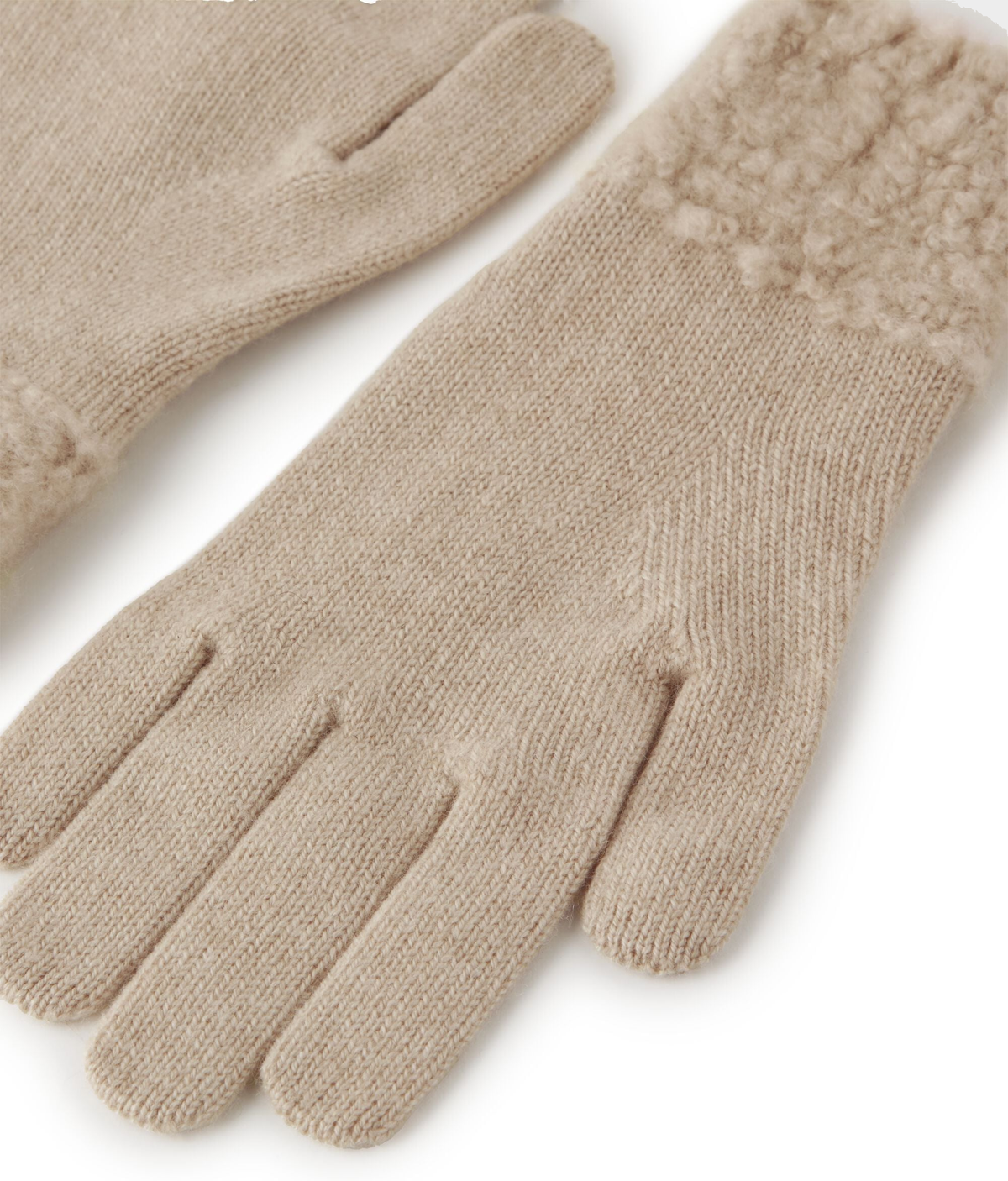 Ultrasoft Cashmere and Bouclé Gloves in MELANGE ROPE, view 4