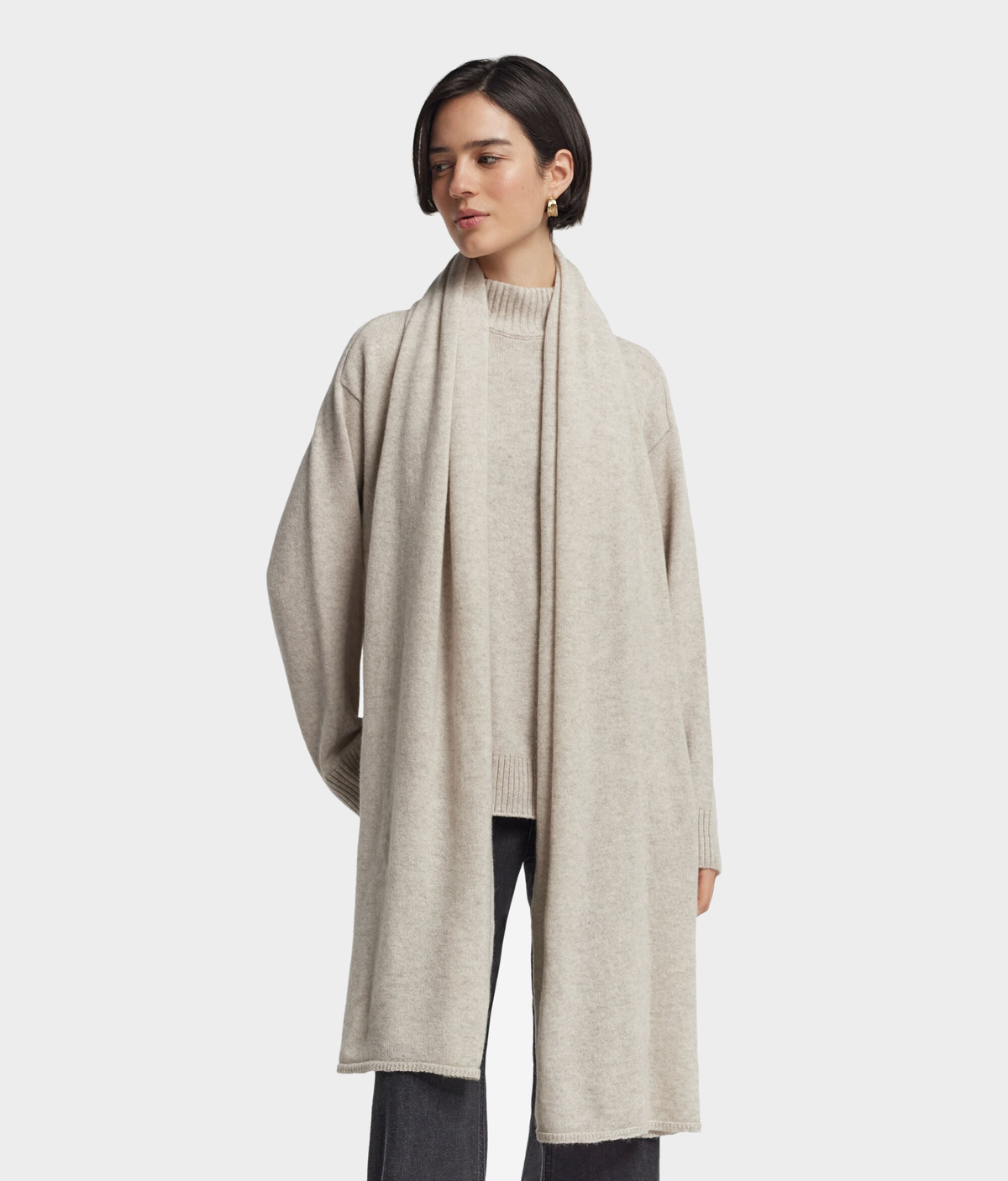 Cashmere Shawl in Stone, view 3