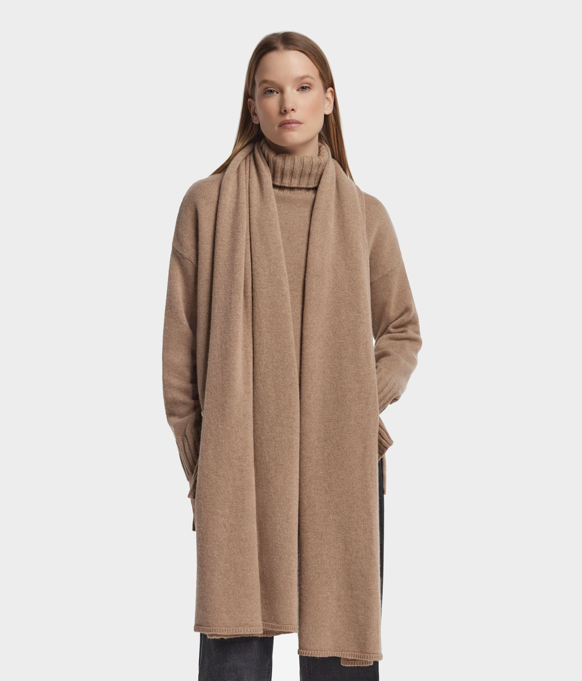 Cashmere Shawl in MELANGE WHEAT, view 3