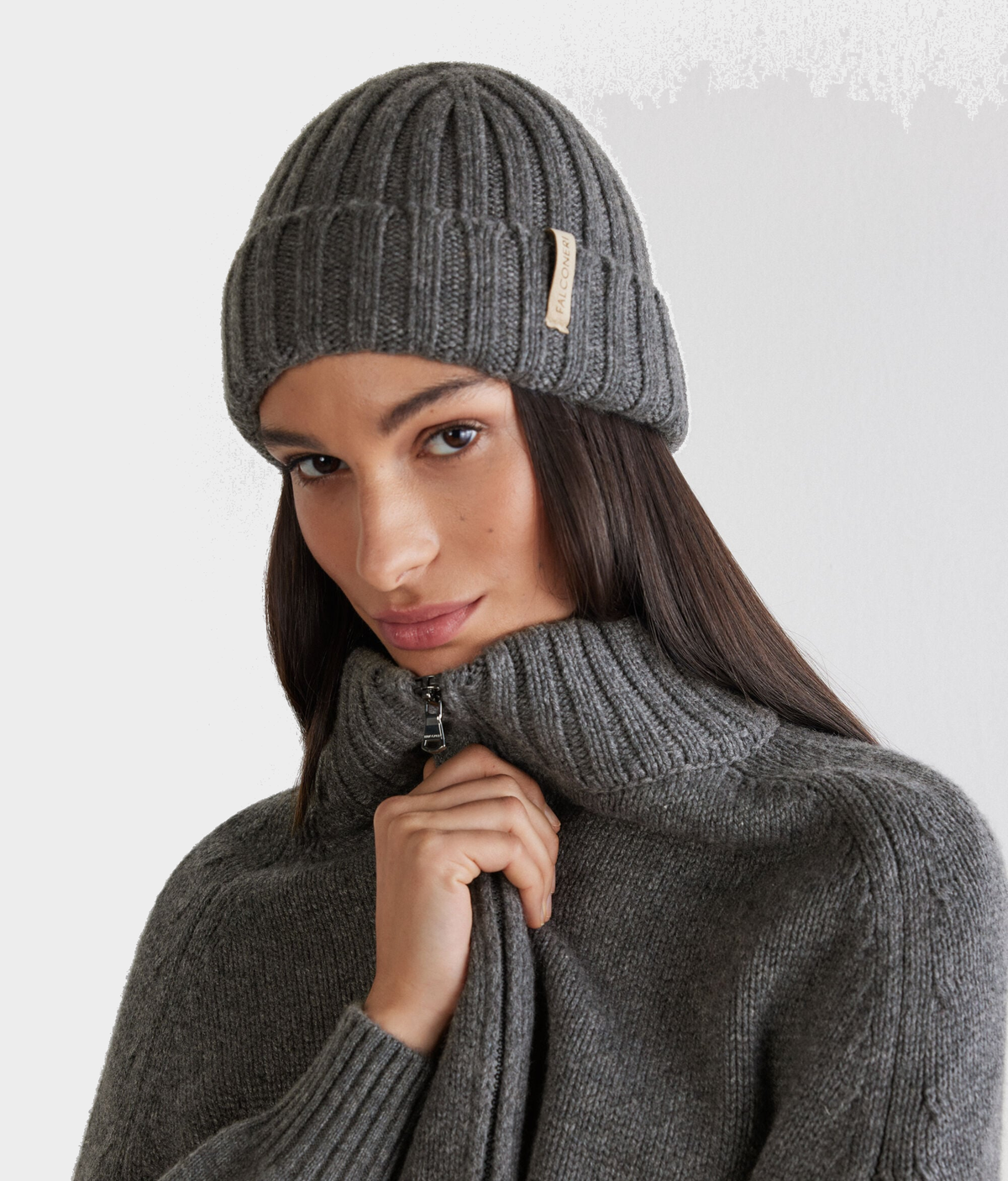 Cashmere Hat with Silk Lining in Dark Grey Melange, view 3